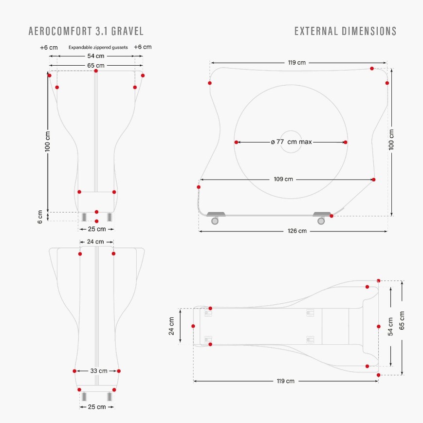 Scicon Aerocomfort 3.1 Gravel &mdash; dimensions ext&eacute;rieures
