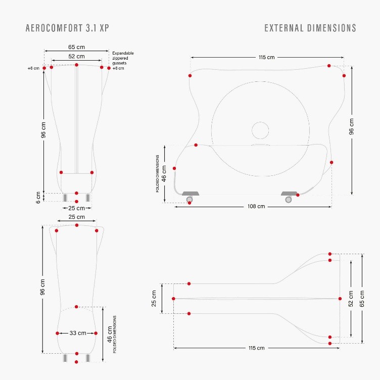 Scicon Aerocomfort 3.1 Road &mdash; dimensions ext&eacute;rieures